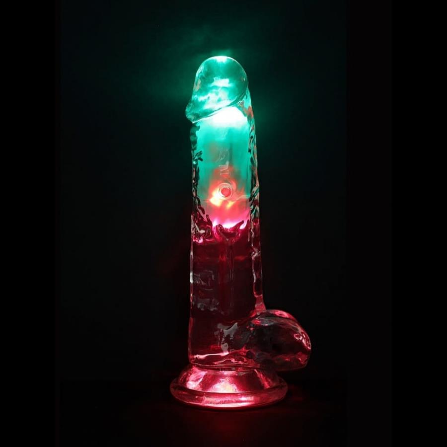 Glow Pop Dildo Vibrador con Leds y control remoto